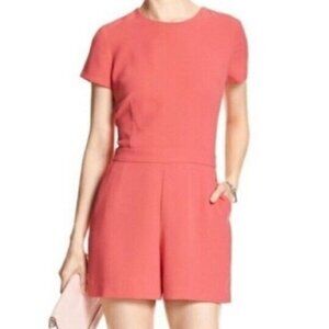 Banana Republic Pink Short Sleeve Pocket Romper Size 6